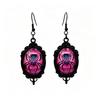 Halloween Gothic Spider Pendant Earrings with Time Gem