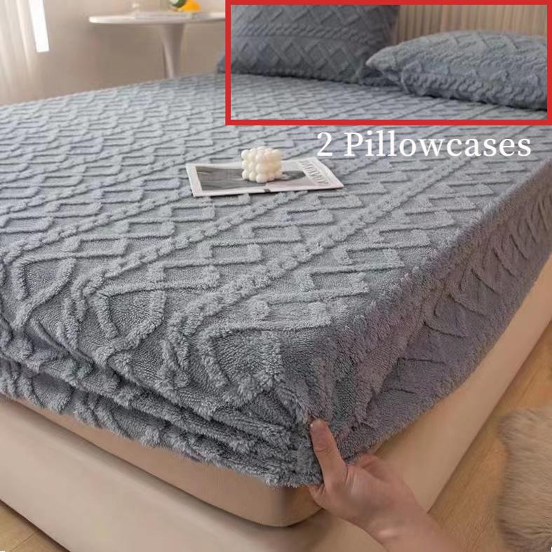 2025 New Warm and Soft Bed Sheet,Thickened Winter Protective Cover with Flannel, Furry Mattress Cover, Mattress Protective Cover