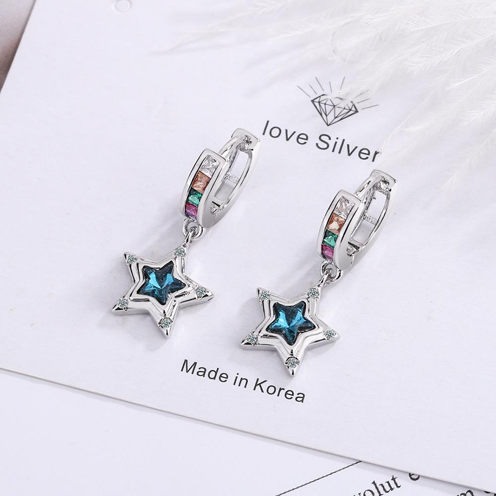 925 Sterling Silver Shining AAA Zircon Flower Earrings for Women's Temperament Banquet Jewelry Anniversary GiftGood product