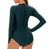 Women's Long-sleeved Conservative One-piece Sexy Sunblock Wetsuit With Breast Pad Swimsuit
