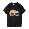 Summer Unisexs Tshirt High Quality Cotton Funny Lazy Cat Printing Casual Cool Loose Oneck Graphic T Shirts for Unisex Tops