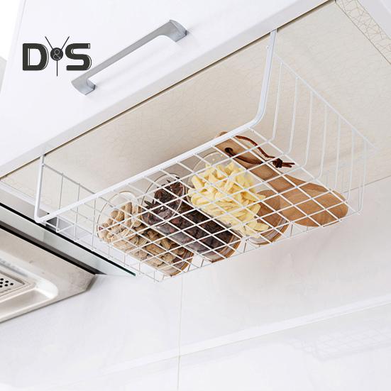 Coș suspendat, puternic, portant, capacitate mare, instalare simplă, organizator de raft sub dulap, coș de depozitare glisant