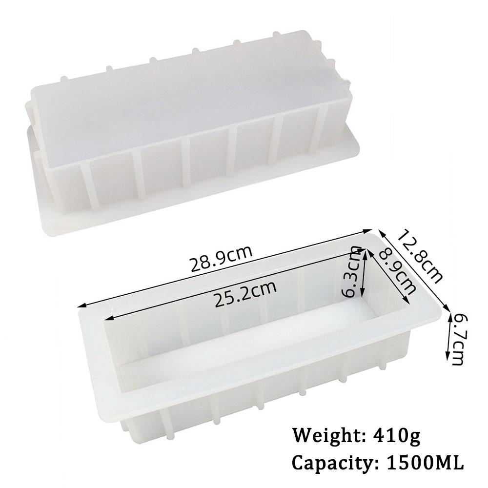 1000ML/1500ML Silikon Seifenform Transparent Rechteckig Quadratisch Einfache Entnahme DIY Handgemacht Mousse Kasten Kuchen Schokolade Herstellungswerkzeuge