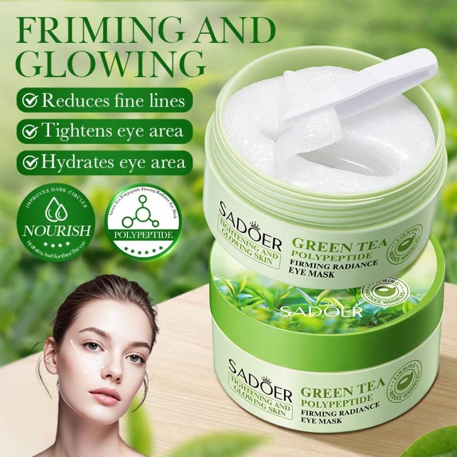 80 Pcs Green Tea Peptide Eye Mask, Brighten Eyes Surum, Friming, Moisturizing & Nourishing Eye Area
