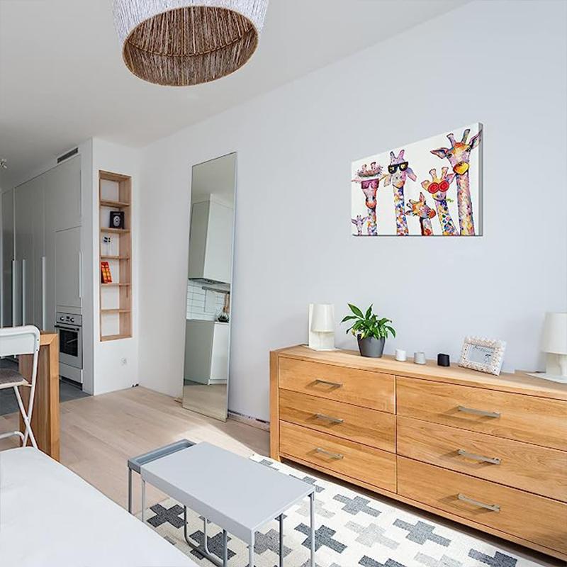 Zabawne zwierzę słodkie żyrafy rodzina obrazy na płótnie plakat i wydruk sztuka ścienna do salonu dekoracja ścienna Cuadros Unframe
