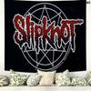 Slipknot Red Nonagram Logo Tapestry, Black Background Heavy Metal Band Wall Hanging for Rock Fan Decor