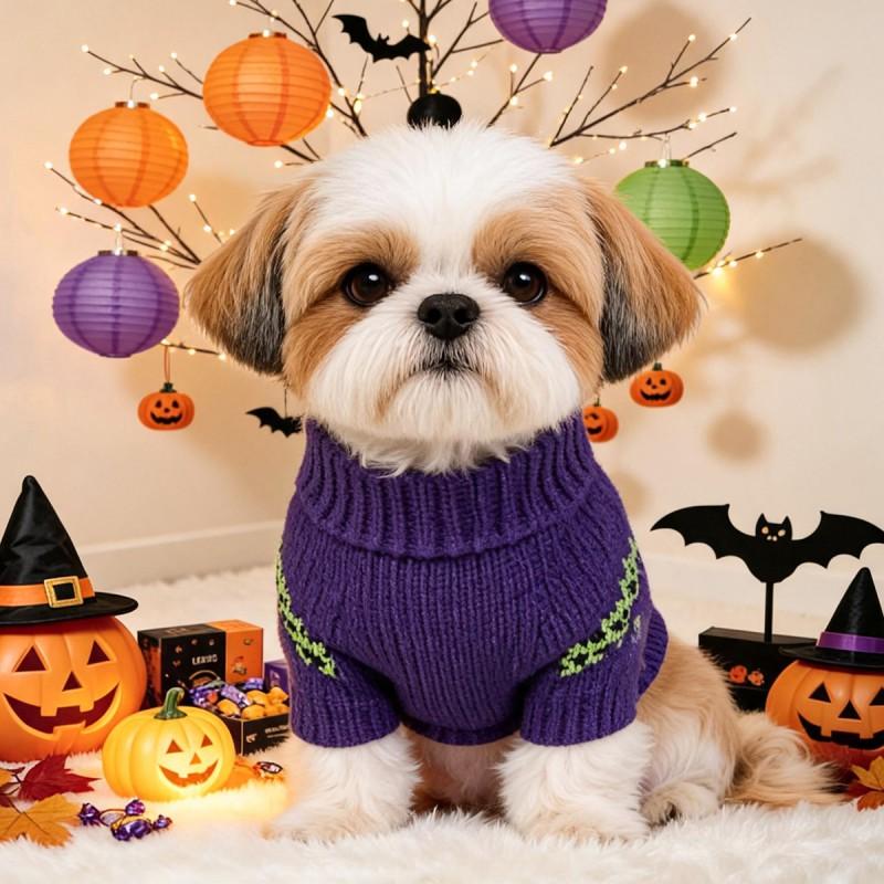Pet Dog Sweater Small Breeds Halloween Costume Warm Knit Jumper Puppies Mini Dogs
