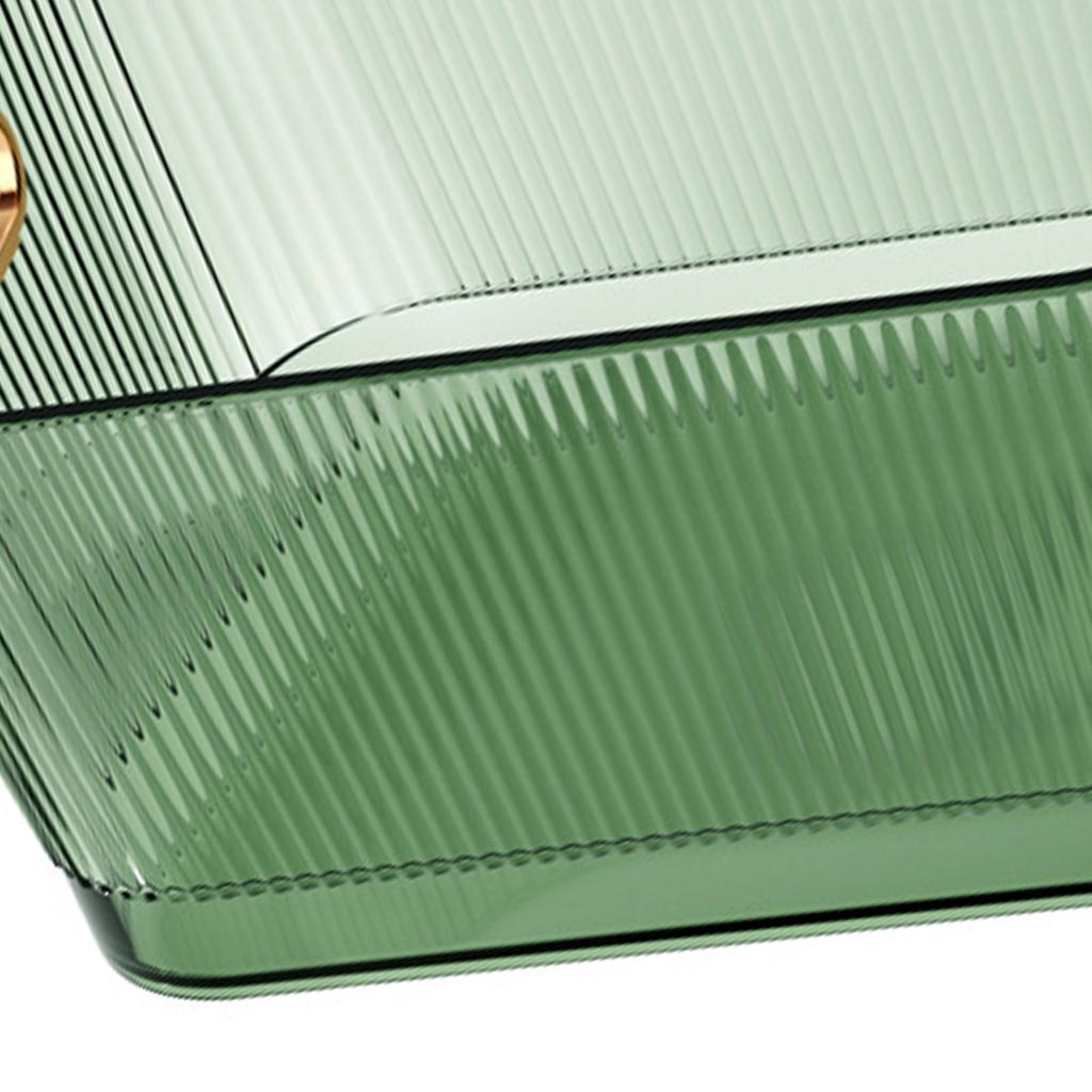 Desktop Storage Basket Transparent Green Acrylic Storage Bin for Skincare Products Cosmetics