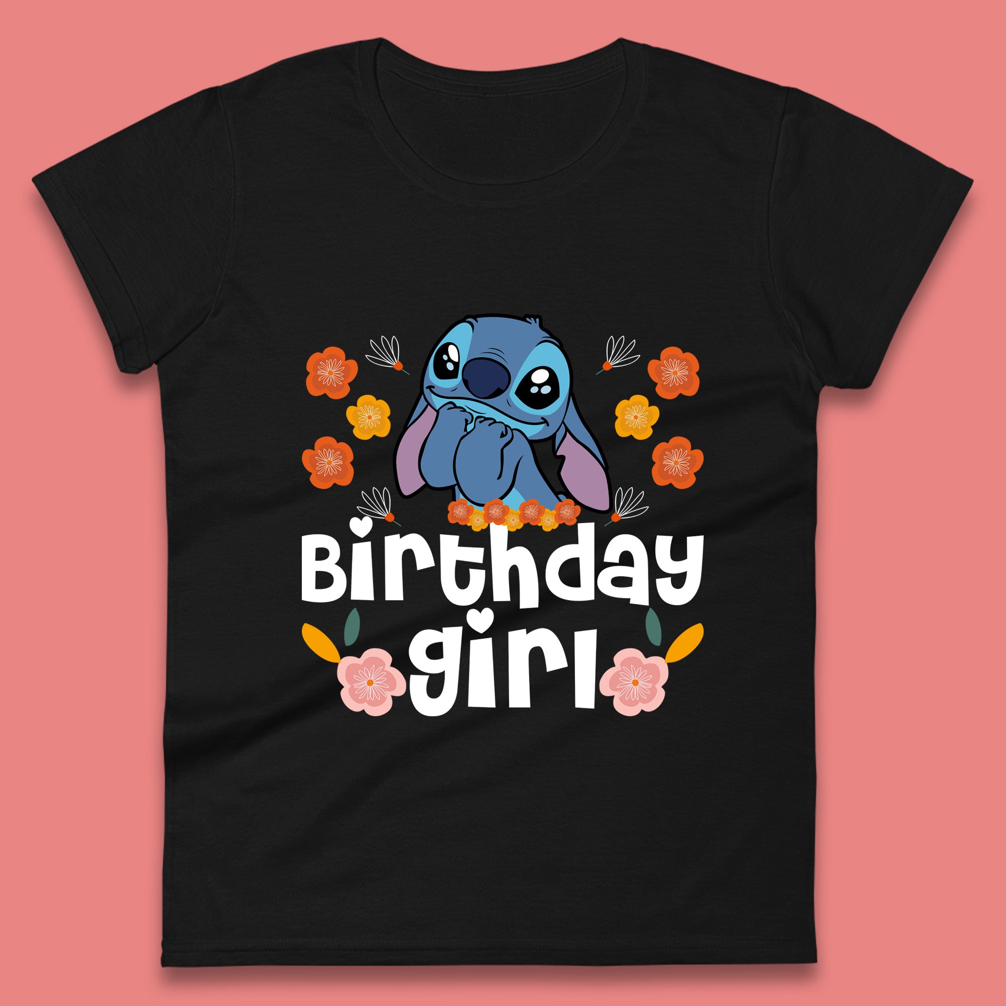 

Birthday Girl Disney Stitch Cartoon Character Lilo & Stitch Birthday Party Ohana Stitch Lover Womens Tee T Shirt Mens Tops Unisex Top L
