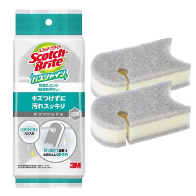 3M Hubka na čistenie kúpeľne Antibakteriálna Mäkká Sivá 2 kusy Scotch Brite Bath Shine GY 2P BM-22K