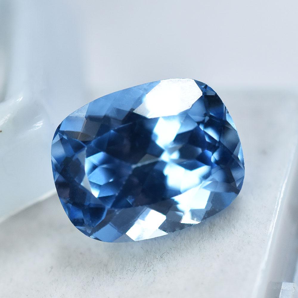 Natural Blue Sapphire Loose Gemstone 12.9 ct Cushion Cut Ceylon September Birthday Birthstone