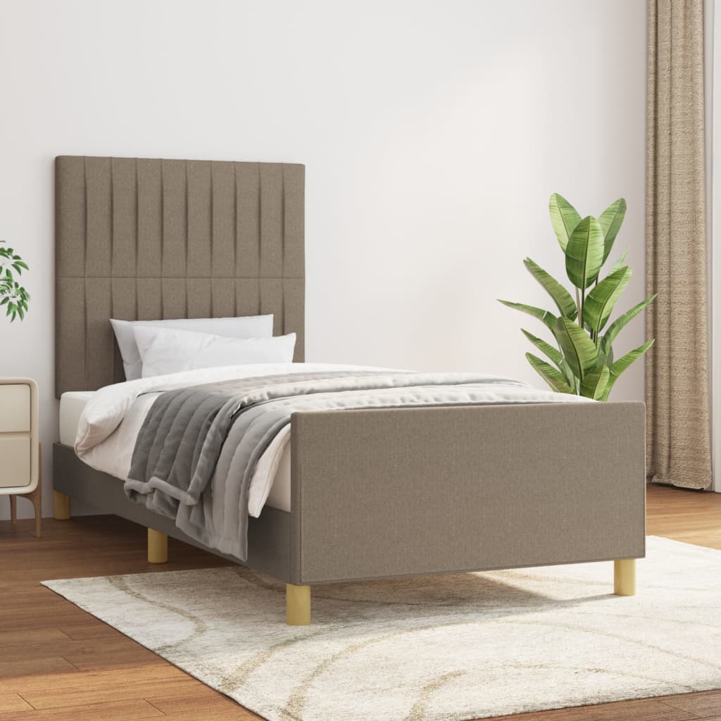 Vidaxl Rama Łóżka Bez Materaca, Taupe, 100X200 Cm, Obita Tkaniną