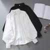 Blouses Tops Women White Black Long Lantern Sleeve Office Lady Temperament Basic All-match Design Chic Female New