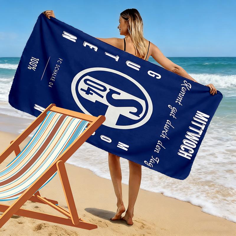 FC Schalke 04 Print Strandlaken, Groot Zacht Sneldrogend Handdoek voor Strand Camping Zwemmen