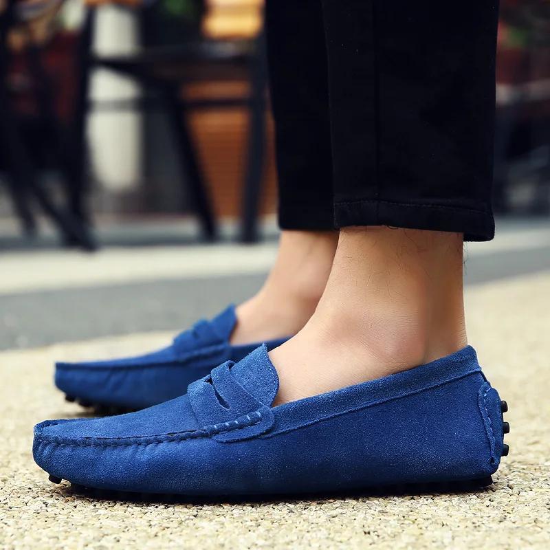 Fashion Size 38-49 High Quality Men Casual Shoes Fashion Mens Shoes Genuine Leather Suede Shoes Men Loafers Moccasins Flat Driving Flats