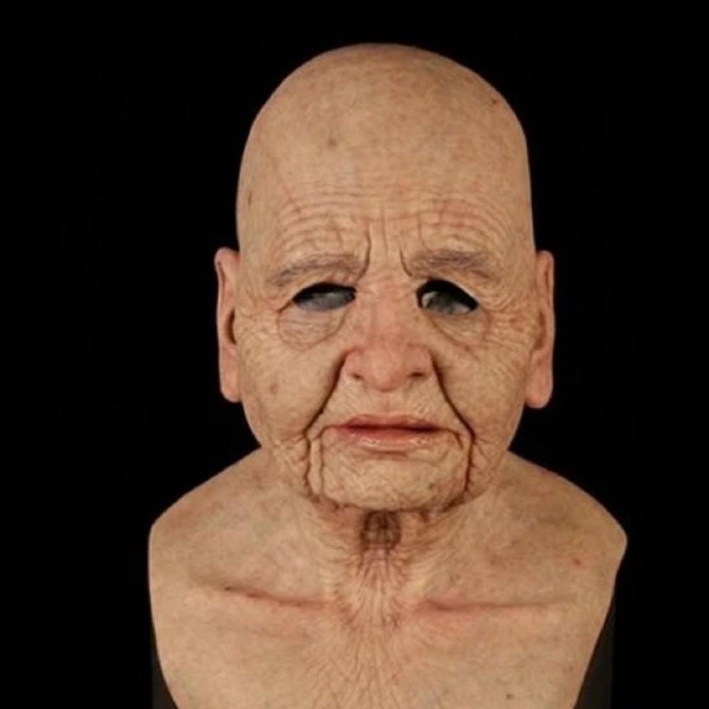 Maska starca z białymi włosami na Halloween, maska kosmetyczna, nakrycie głowy starca, wykonane na zamówienie według Twojego projektu