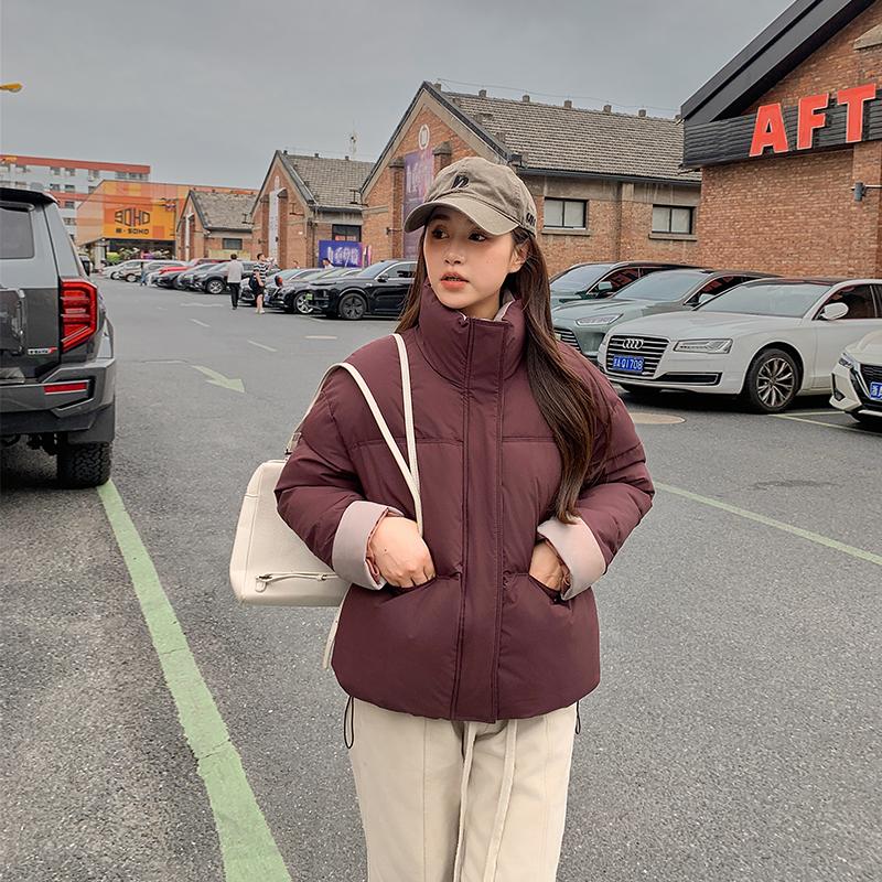 Autumn Winter Thicken Warm Parka Women Casual Solid Color Loose Short Jackets Outwear