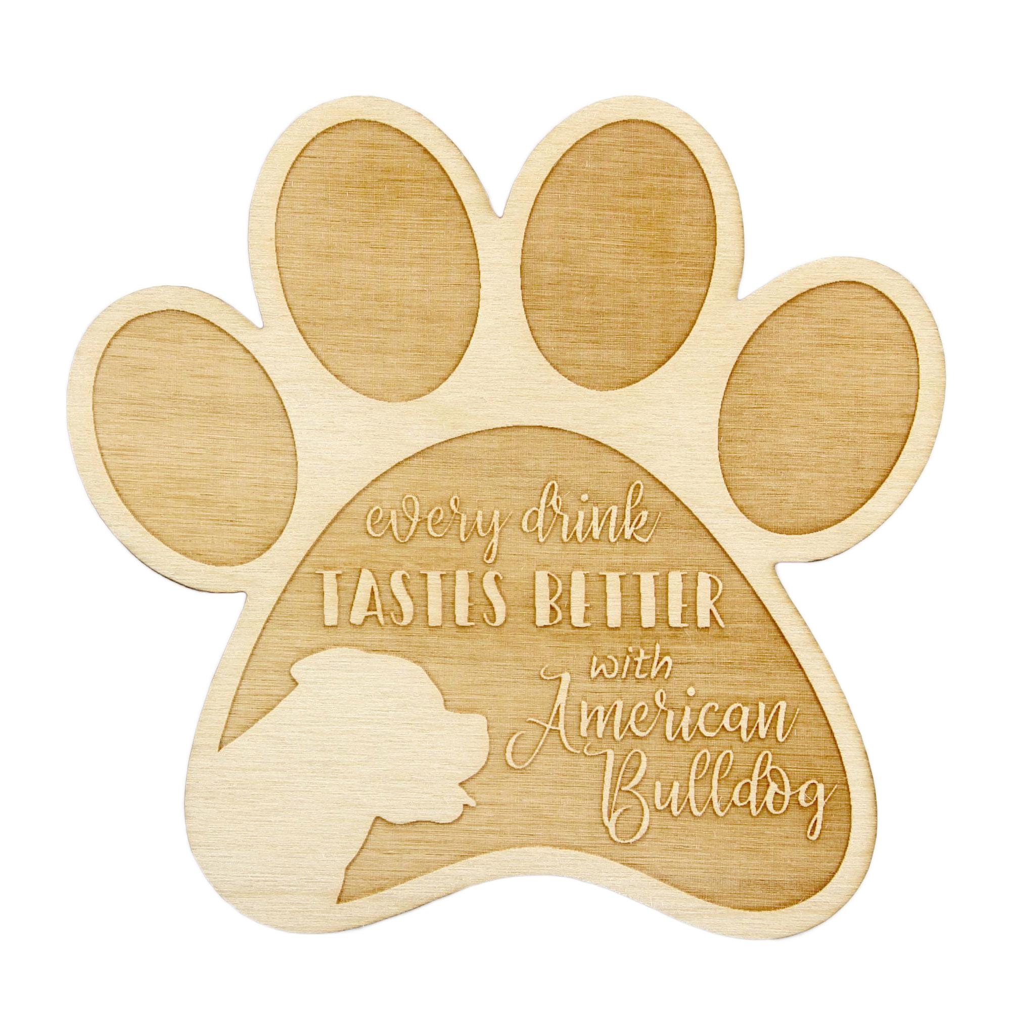 

American Bulldog, Old Country Bulldog - Mug coaster, engraved coaster with dog, gift for dog lover by Art-Dog brand
