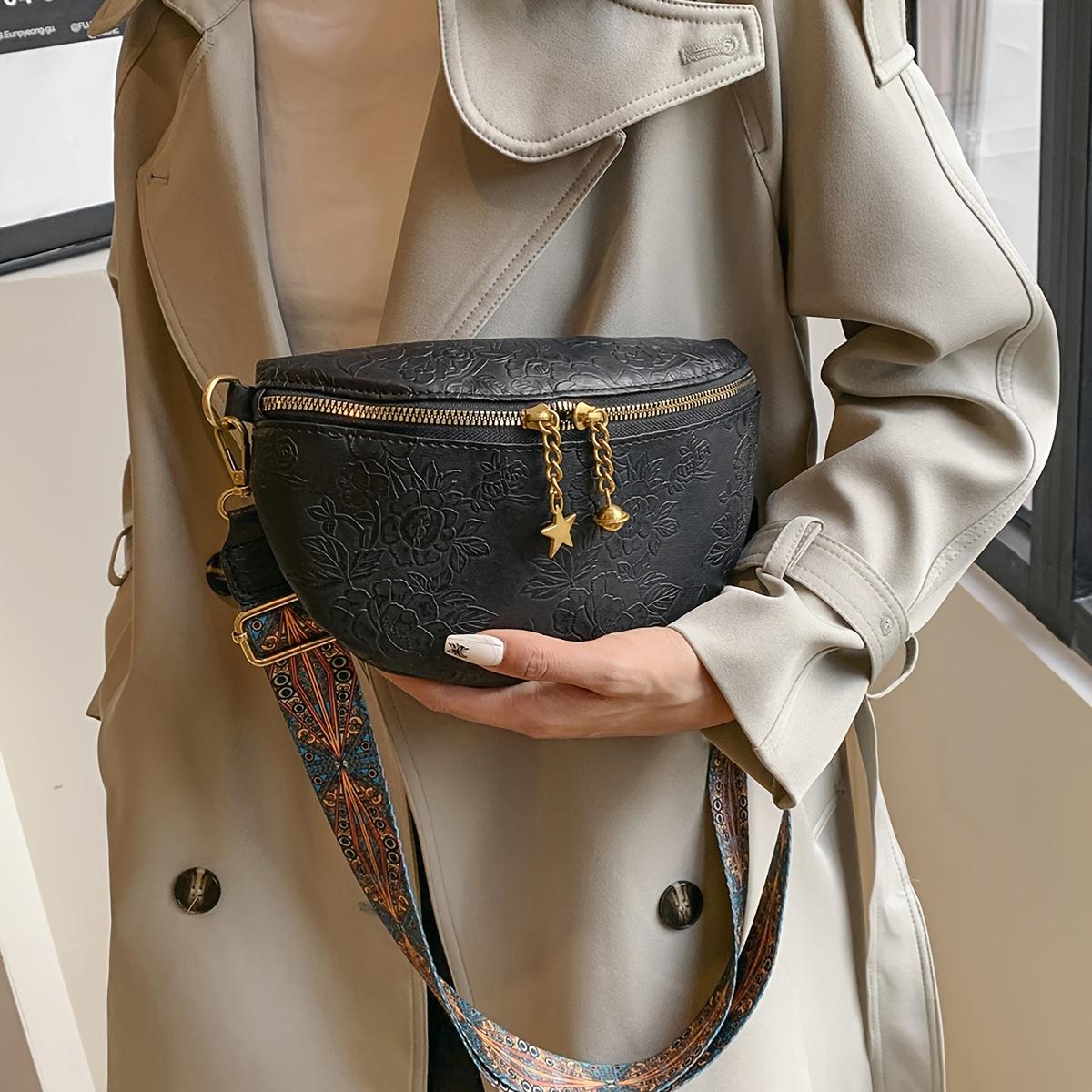 

Women S Large Capacity Floral Print Chest Bag,Zipper Closure, Polyester Lined, Casual Crossbody Bag Everyday Bag | Floral Print Bag | Polyester Lined чорний