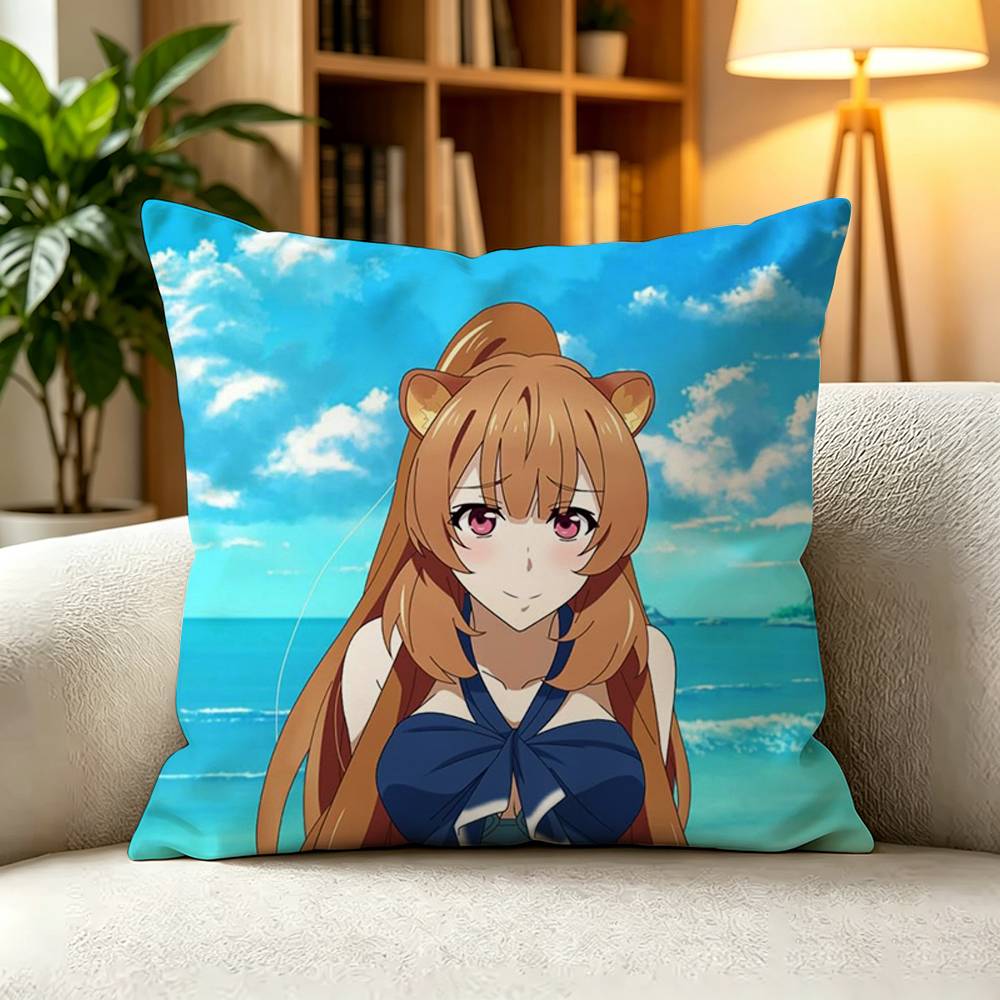 T-The Rising of the Shield Hero Pillow Case Square Double-Sided Sofa Cushion Cover Bedroom Bedside Pillow