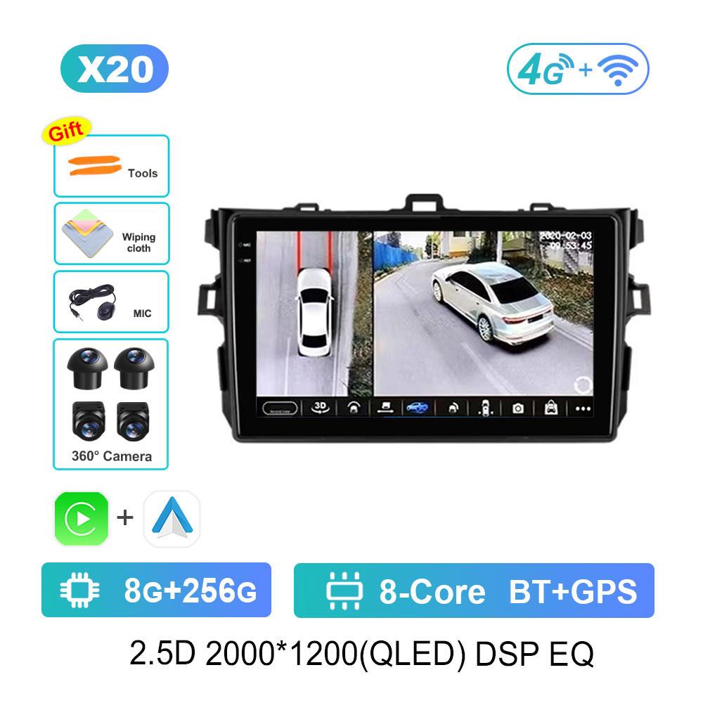 Android 14 Car Radio Multimedia Player for Toyota Corolla 2006 - 2013 GPS Navigation WiFi HD Screen BT DSP Stereo Auto Tools