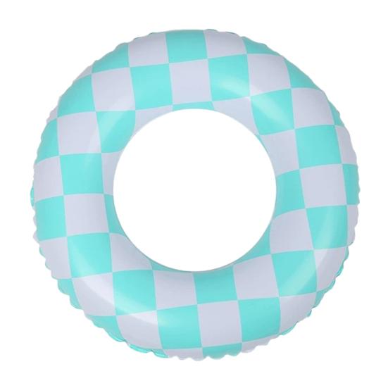 

Детский круг для плавания, утолщенный надувной безопасный тренажер для плавания, шахматная сетка из ПВХ, детский круг для плавания, товары для улицы XL озеро синий