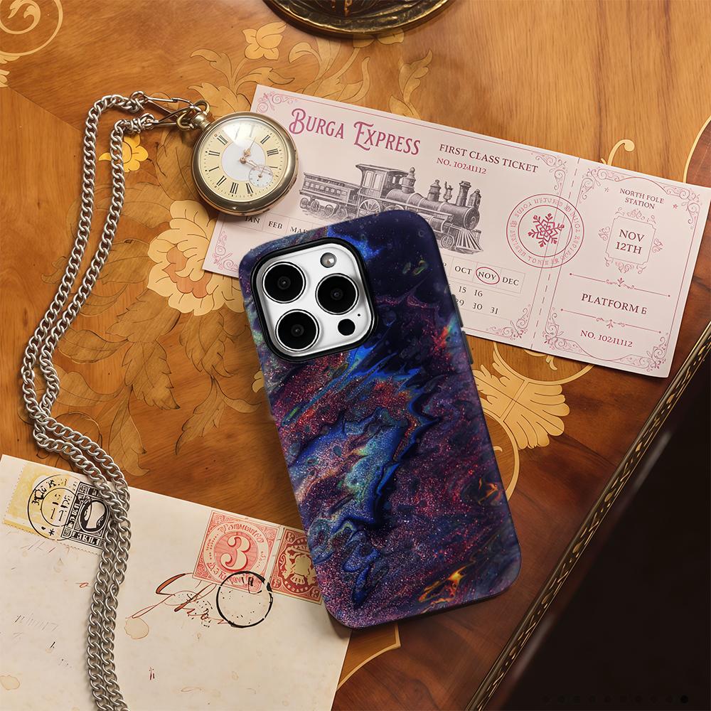 Galaxy Marble Swirl Phone Case for IPhone 17AIR 16E 16 15 14 13 12 11 17 Pro Max Plus Double-layer Back Cover