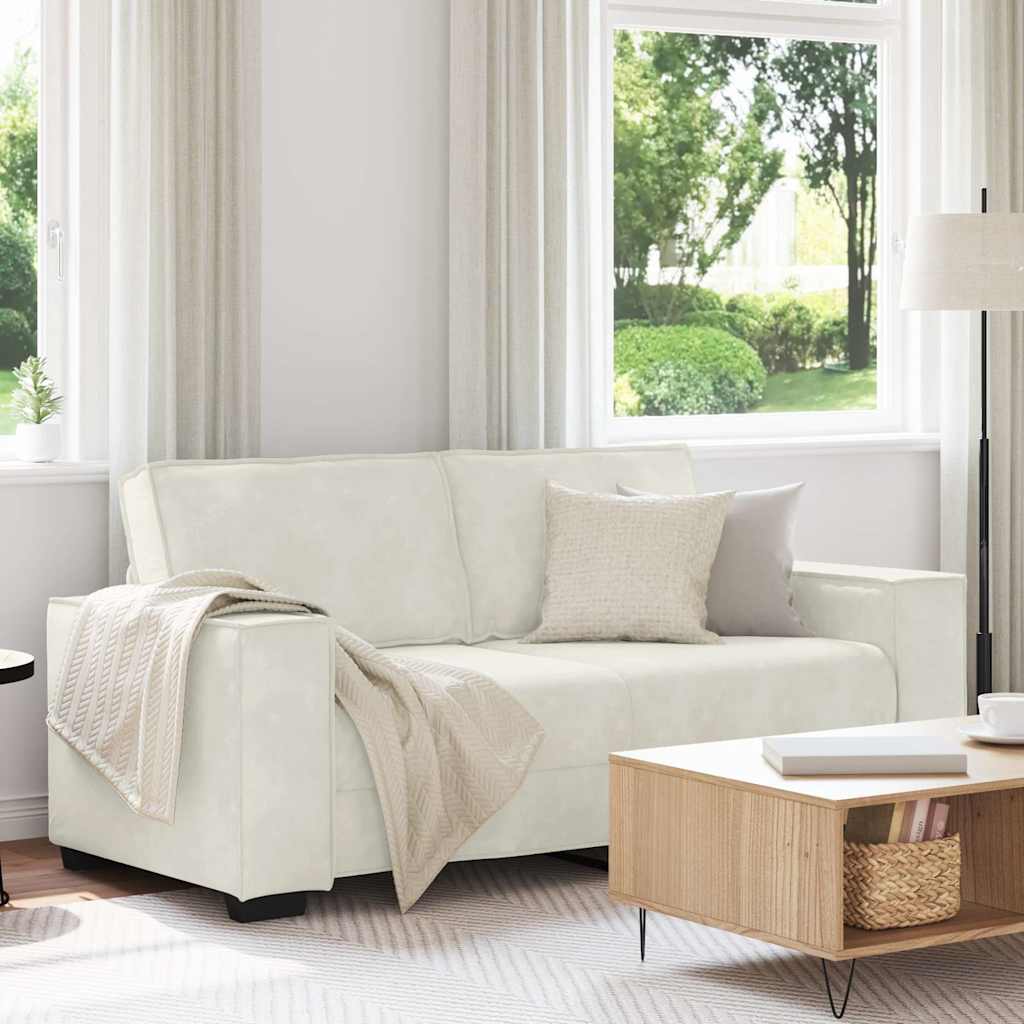 2 Seater Sofa Cream 180 X 78 X 84 Cm Velvet