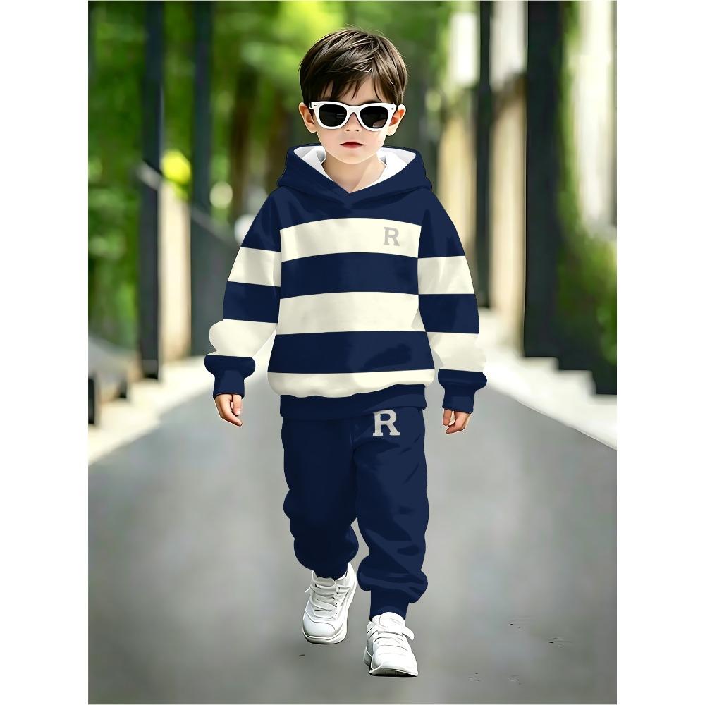 Jongens Mode Casual Geruite Broek Set Print Hoodie Peuter Sweatshirt Comfortabele Leuke Kinder Outfit 2 Delig