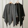 Einfarbiger Pashmina-Schal Dreieckstuch für Damen Herbst Winter Warm halten Cape Wraps Dicke Kaschmir-Stolen Schals Schal
