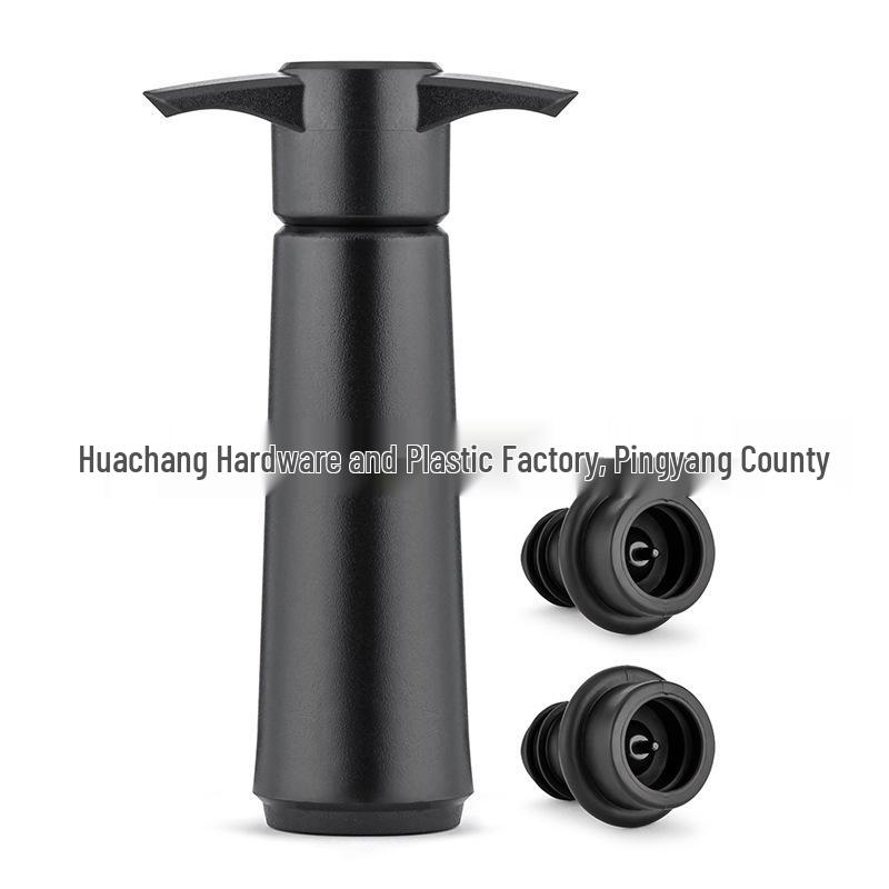 Pompka próżniowa do wina ze stali nierdzewnej i czarnej z korkiem silikonowym