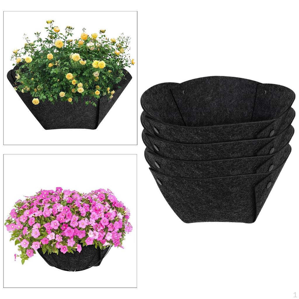 4 Pieces Hanging Flower Pot Liners Basket Linings Practical Breathable Felts for Yard