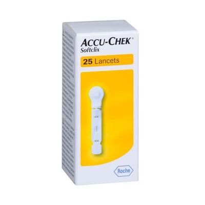 Lanceta Accu Chek Softclix, Pacote de 25 (Multicolorido)