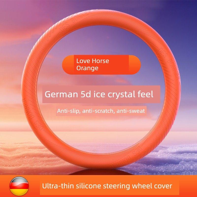 

Honda Car Steering Wheel Cover for Civic/Xrv/Accord/Crv/Guangdao/Haoying, Universal Silicone Protective Cover for All Seasons Aima Orange [Imported Quality 5D Baby Grade]