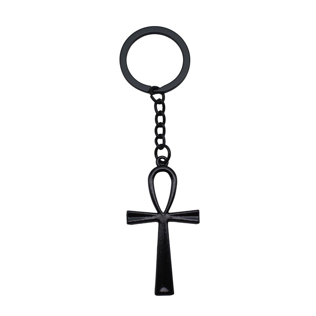 Portachiavi con Ciondolo Croce Ankh Amuleto Egiziano Portachiavi Anello 28mm