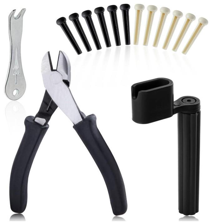 Guitar String Change & Repair Tool Set Set 2 [String Lifter + Saddle + Metal String Pins]