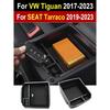 Car Storage Box For VW TIGUAN MK2 SEAT TARRACO FR Volkswagen TAOS Center Console Armrest Storage Organizer Interior Accessories