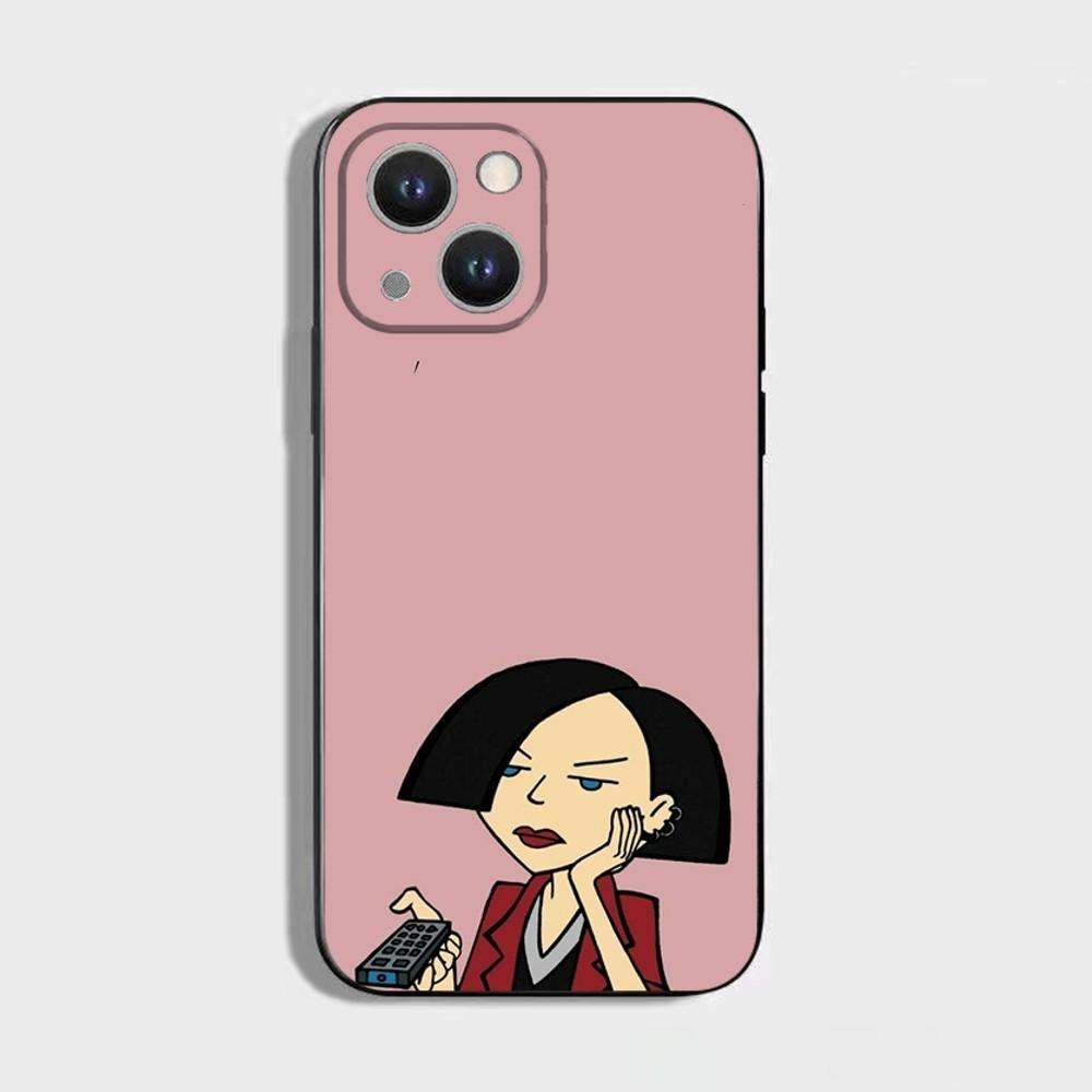 

Cartoon D-Daria Phone Case For iPhone 16 15 Plus 14 13 Pro Max 12 Mini 11 X XS XR 7 8 8Plus Black Soft Phone Coque iPhone16