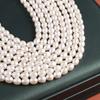 1String, White Natural Freshwater Pearl, Handmade Rice Pearl Beads, 7-8mm, for DIY Necklaces Bracelets Supplies, Women Crafts 36cm