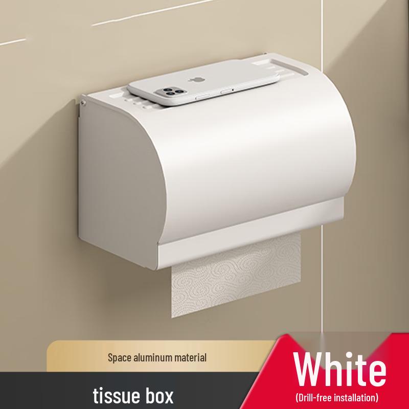 Space Aluminum Folding Towel Rack with Tissue Box