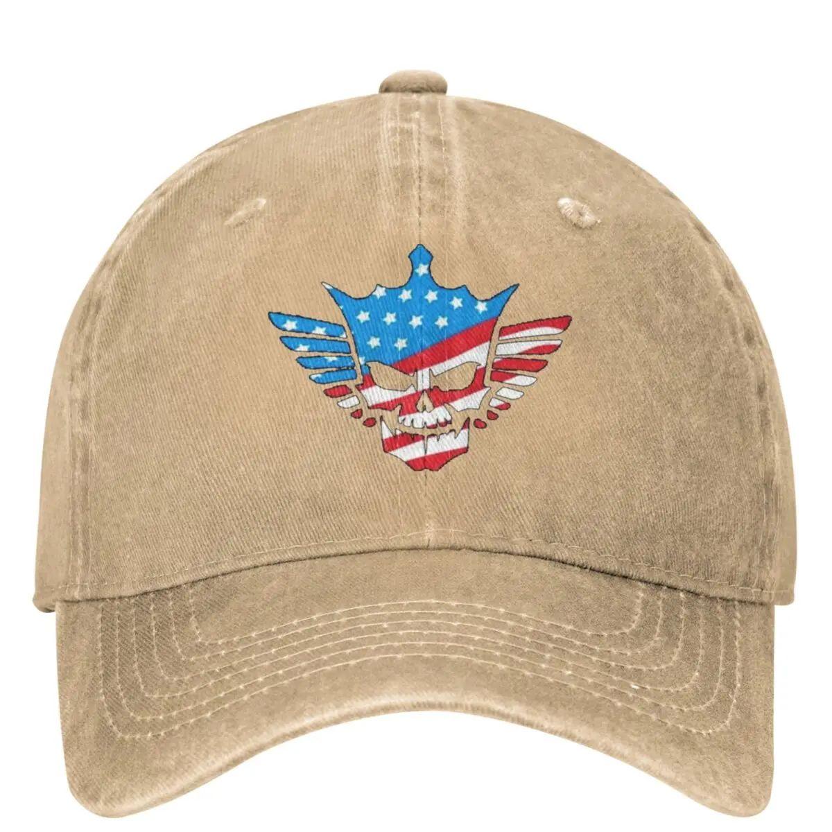 Cody Rhodes Totenkopf Lässige Baseballkappe Frühling Wrestling Sport Trucker-Mütze Wander-Fischerkappe Herren Erwachsene Y2K Coole Baseballkappen Adjustable beige