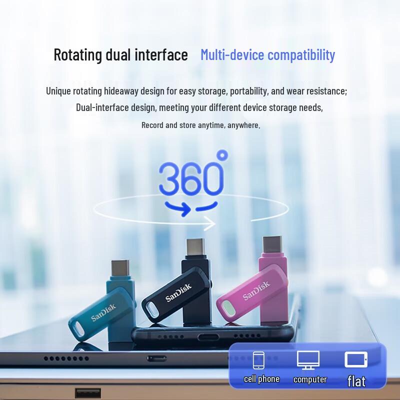 SanDisk DDC3 128GB USB 3.2 Type-C Dual Drive Flash Drive