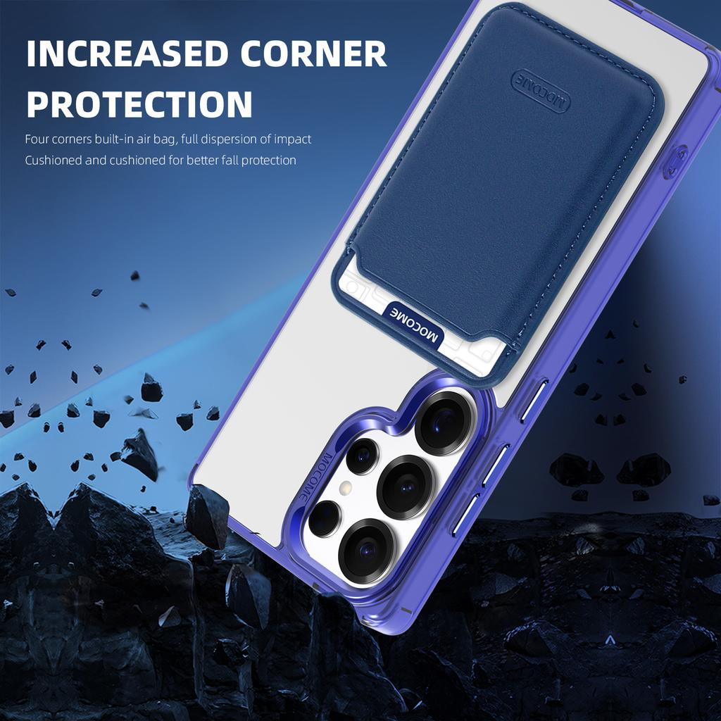 For Samsung Galaxy S25 Ultra Magnetic Case TPU + PC Phone Cover with Card Bag