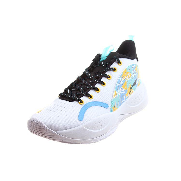 Li-Ning Non-Slip Shock Absorbing Wear-Resistant Low-Top Basketball Shoes Men Sneakers White ABPS005-1