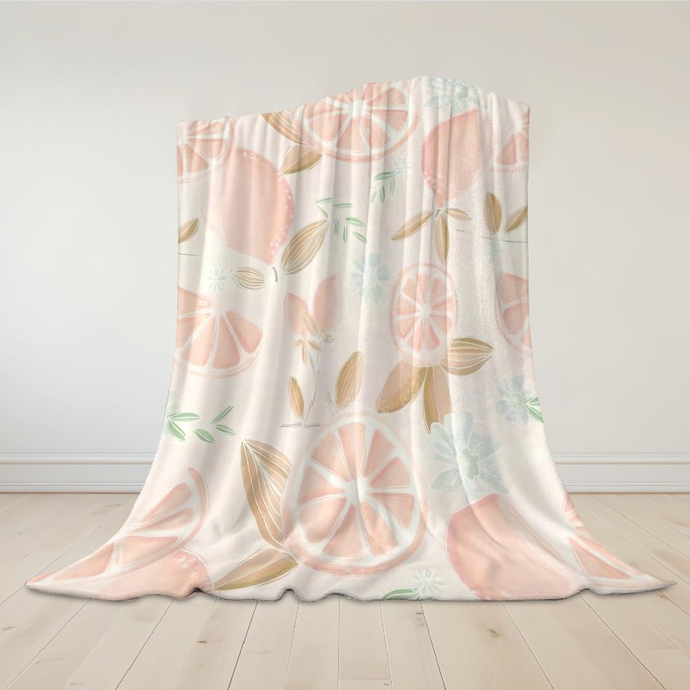 Blush Lemon Flannel Blanket Warm Soft Halloween Christmas Couch Warm Cozy Decorative Decor Gift for All Season