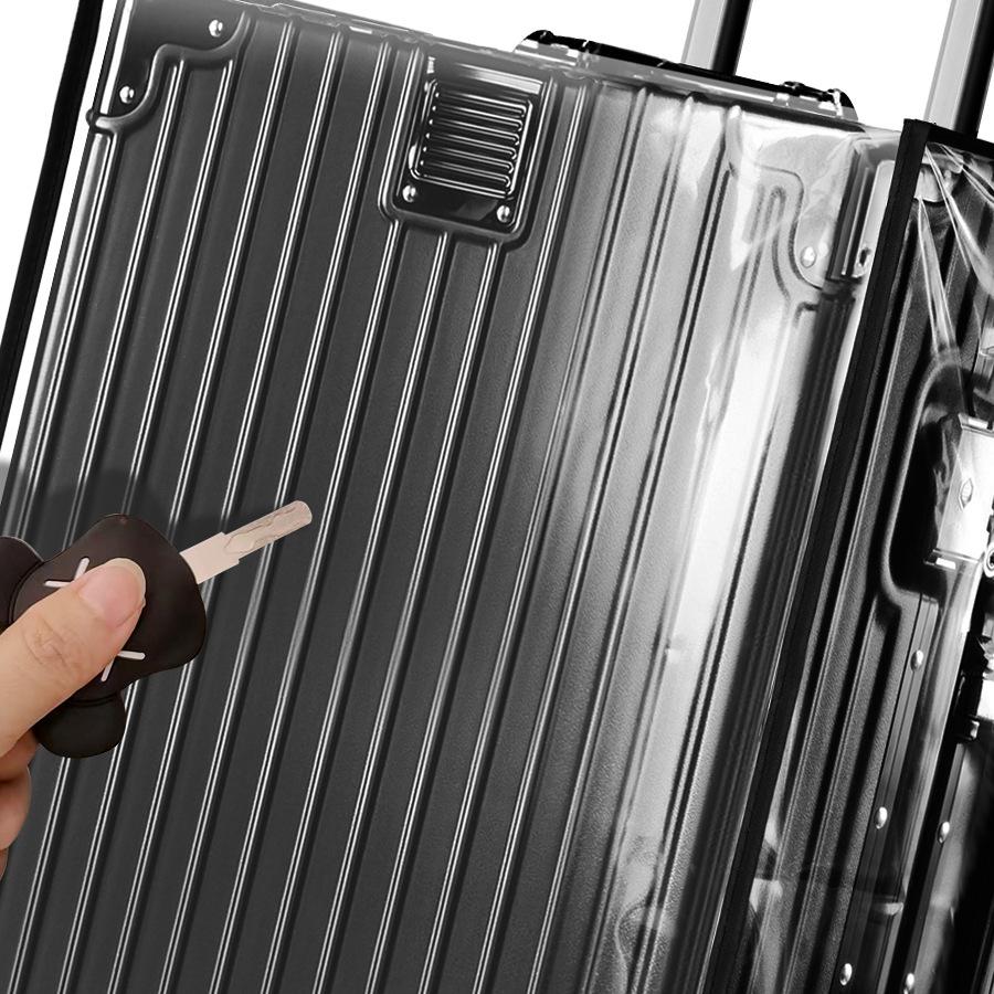 PVC Transparent Bagageskydd - Vattentätt, Repskyddande Resväskeskydd Regnrock, Passar 18-30 tums Bagage