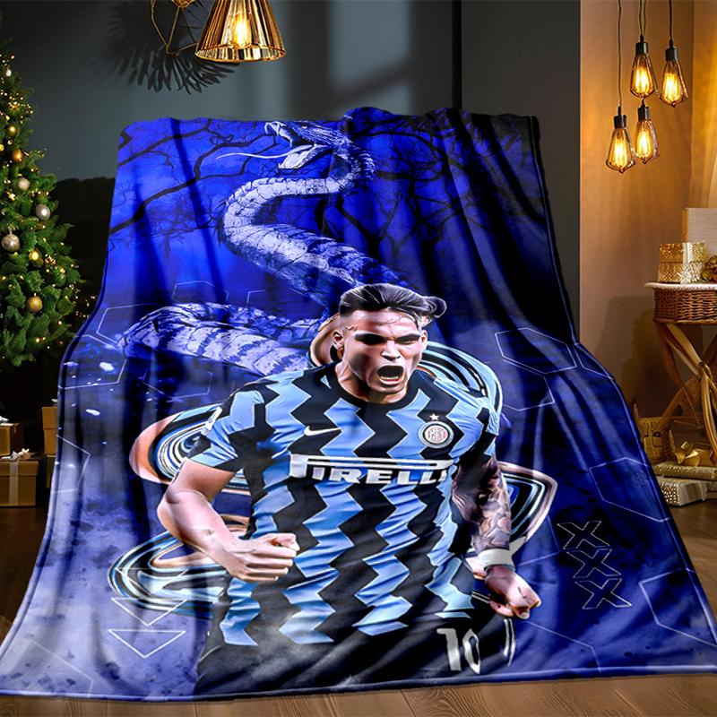 Inter Milan Star Lautaro Blanket Lightweight Ideal Bedding Blanket Perfect for Travel, Camping, Living Rooms, Offices, Sofas, Fan Christmas gift