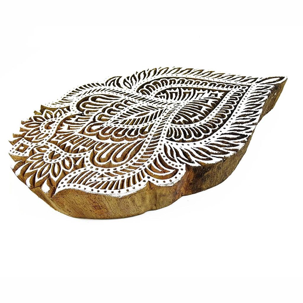 Indian Wood Printing Block Stamps Floral Stamp Hand Craved Ethnic Textile