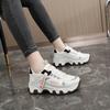 Q new dad shoes increase in height in spring and summer, breathable thick-soled mesh students