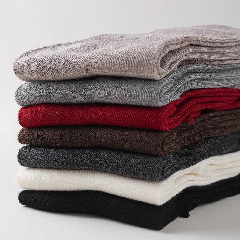 Women's Autumn New Solid Color Lace Wool Boneless Calf Pile Socks